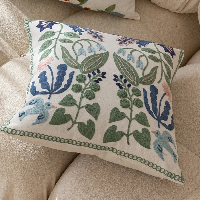 Blombroderi Cushion Cover